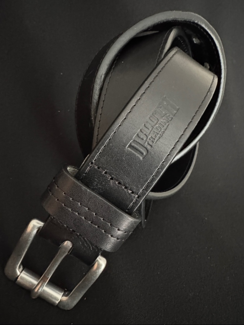 DULUTH TRADING Heavy Black Leather Belt